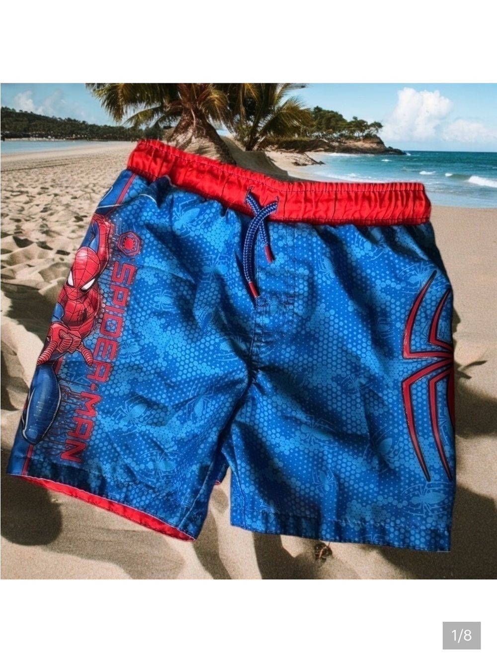 Marvel Spider-Man Boys Swim Trunks - Bright Blue & Red